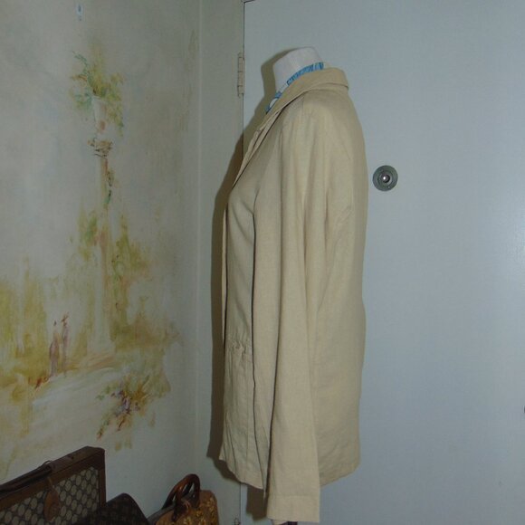 Sanctuary Blazer Linen Oversized Women's Blazer Creme Tan Pockets Lagen Look XL - Picture 4 of 9